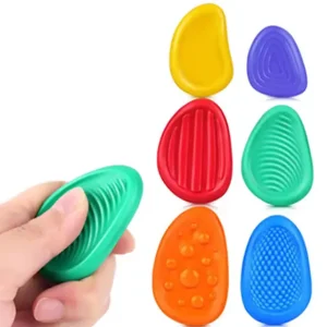 6 pierres sensorielles en silicone texturé