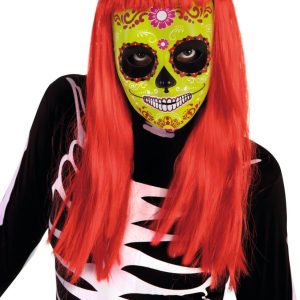 S3187-1.jpg Masque PVC vert dia de los muertos