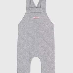 ZANBS2KH10741.webp Salopette bébé en coton épais jambes longues unie – Grise