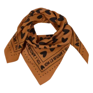 ZANBS2KH12272.webp Foulard Marron – Cœurs Noirs